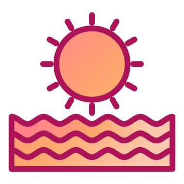 Güneş. Web simgesi basit illüstrasyon