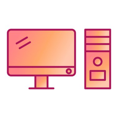 Bilgisayar monitörü simgesi. vektör illüstrasyonu