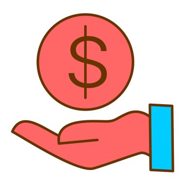 Para için. Web simgesi basit illüstrasyon