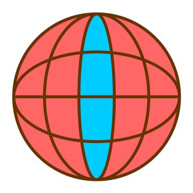 Dünya küresel ikon vektör çizimi tasarımı