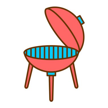 Izgara ızgara tavuk ve sosis vektör çizimi.