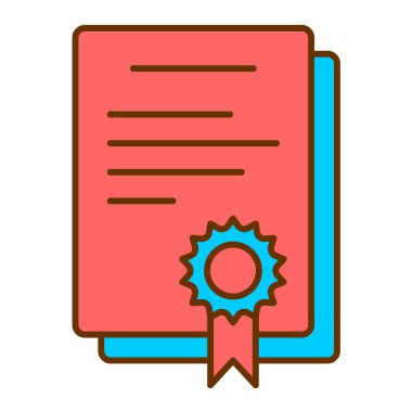 Sertifika. Web simgesi vektör illüstrasyonu