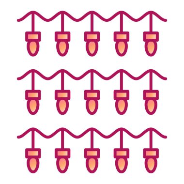 Noel çelengi ikonu. Web tasarımı için yıldız vektör simgelerinin ince çizgi çizimi