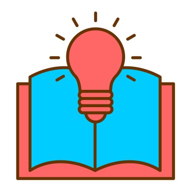 Ampul ve kalem vektör illüstrasyon tasarımı içeren kitap