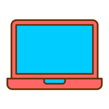 teknoloji temalı dizüstü bilgisayar izole edilmiş tasarım vektörü çizimi