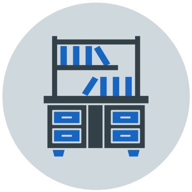 Kitaplık. Web simgesi basit illüstrasyon