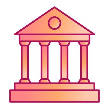 Banka binası simgesi vektör çizimi tasarımı