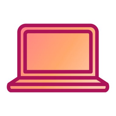 bilgisayar ve ekran vektör illüstrasyon tasarımlı dizüstü bilgisayar