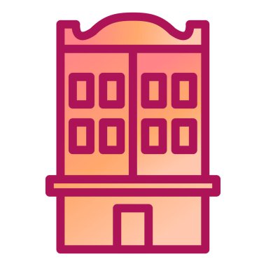 Bina. Web simgesi basit illüstrasyon