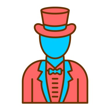 Şapkalı adam, vektör çizimi.