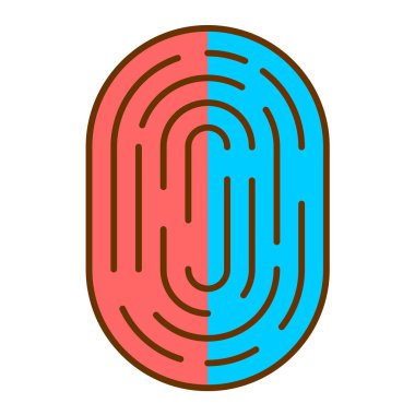 parmak izi vektör simgesi. Düz çizim. 10 saniye.