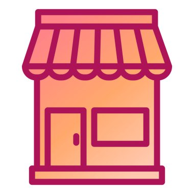 Dükkan. Web simgesi vektör illüstrasyonu