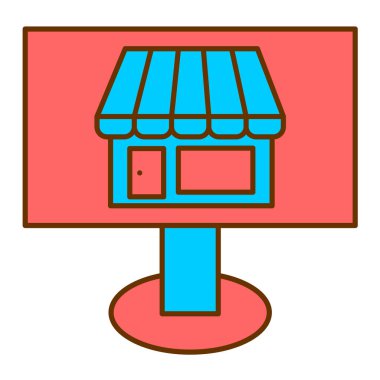 Mağaza. Web simgesi basit illüstrasyon