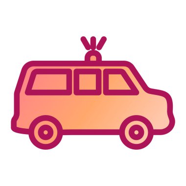 Ambulans arabası ikon vektörü. Polis aracı işareti. izole edilmiş sembol çizimi