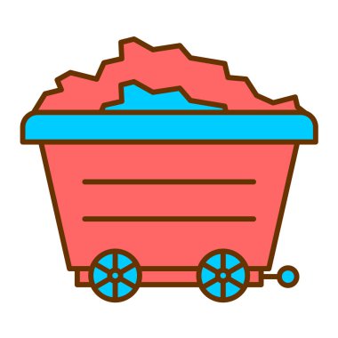 Kovalı el arabası ve kürek vektör çizimi tasarımı