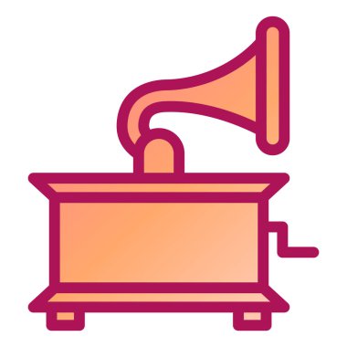 Gramofon. Web simgesi basit tasarım