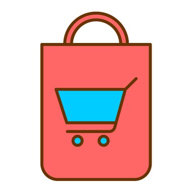 Alışveriş poşeti ikon vektör illüstrasyonu