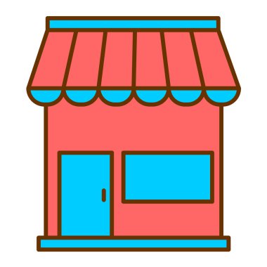 Dükkan. Web simgesi vektör illüstrasyonu