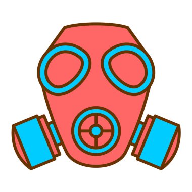 gaz maskesi modern simge vektör illüstrasyonu 