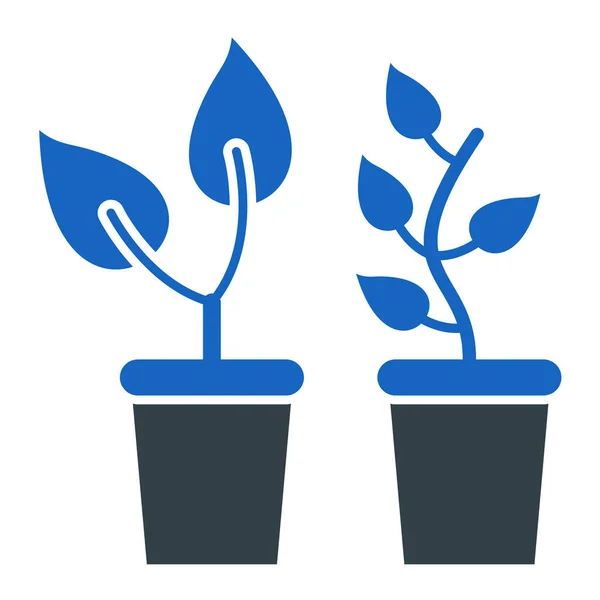 Plantas Vaso Design Ilustração Vetorial — Vetor de Stock
