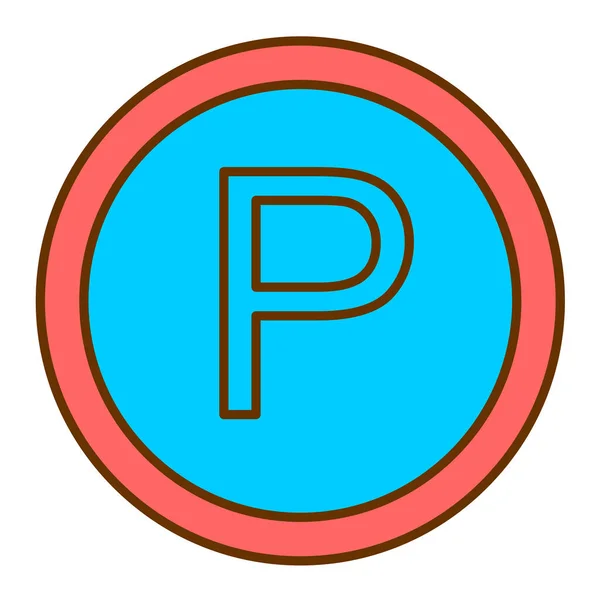 Ikona Parkovacího Znaku Symbol Tenké Čáry Návrh Kruhu Vektorová Ilustrace — Stockový vektor