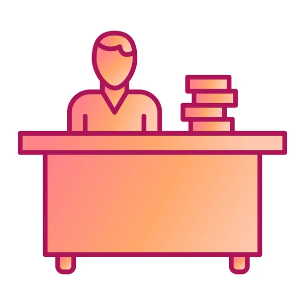 Office Worker Avatar Desk Vector Illustration Design — Stock Vector