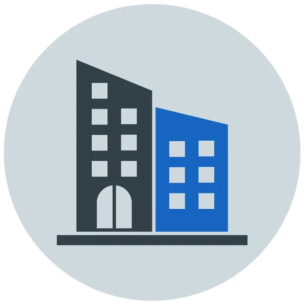 Edificio Icono Web Ilustración Simple — Vector de stock