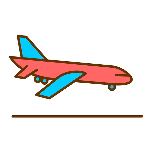 Icono Del Avión Ilustración Plana Iconos Vector Plano Para Web — Vector de stock