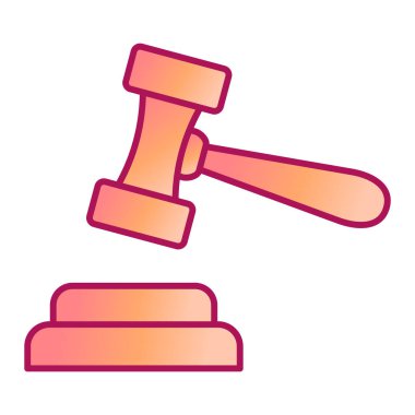 Açık arttırma çekiç ikonu vektörü. Yargıç Tokmak işareti. izole edilmiş sınır sembolü çizimi