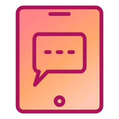 Sohbet ileti simgesi, vektör illüstrasyonu