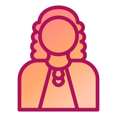 Kadın. Web simgesi basit illüstrasyon