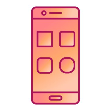 Akıllı telefon aygıtı simgesi. Taslak cep telefonu vektör çizimi sembolü. beyaz arkaplanda izole