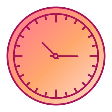 Saat simgesi. Web tasarımı için zaman vektör sembolünün düz çizimi