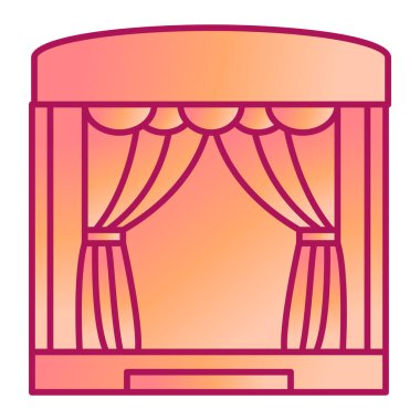 perde ikonu. Web tasarımı için tiyatro vektör simgelerinin düz çizimi