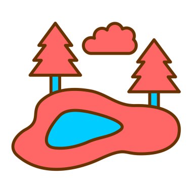 Yapraklı orman ağaçları vektör çizim tasarımı