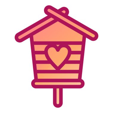 kalp ikonu vektör illüstrasyon tasarımlı ev