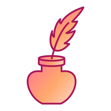 Tüy kalem ikonu vektör illüstrasyon grafik tasarımı