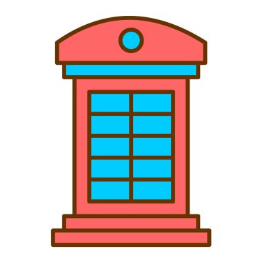 Telefon Booth modern simge vektör çizimi 