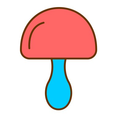 mantar vektörü düz renk simgesi