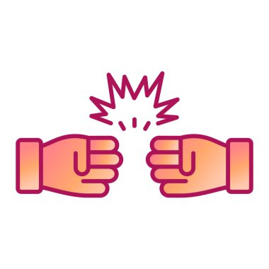 Boks eldiveni ikon vektörü. El ele protesto işareti. izole edilmiş sınır sembolü çizimi