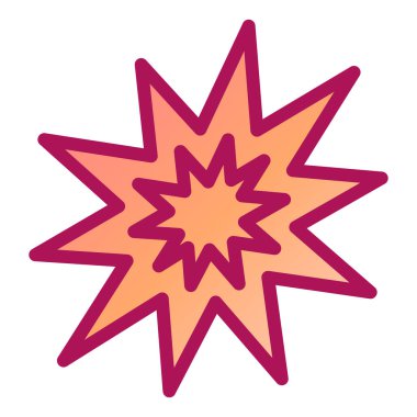 Patlama ikonunun çizgi filmi. izole ve düz illüstrasyon