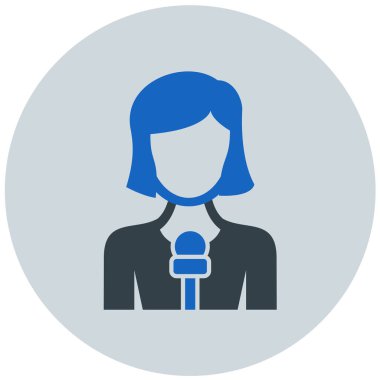 Muhabir. Web simgesi basit illüstrasyon