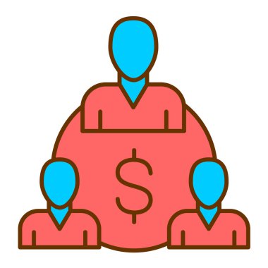 Çizgi roman tarzında dolar işareti simgesi olan işadamları