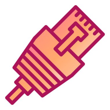 Ağ kablosu simgesinin vektör çizimi