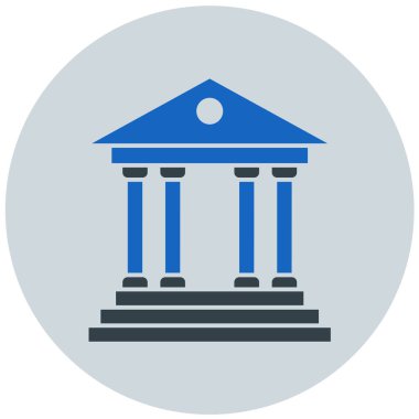 Banka binası simgesi, vektör illüstrasyonu