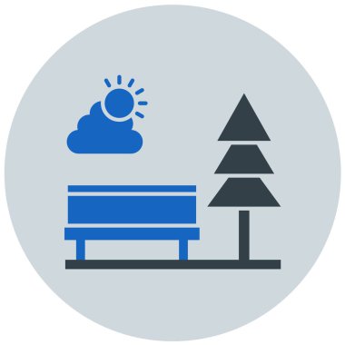 park modern simge vektör illüstrasyonu 