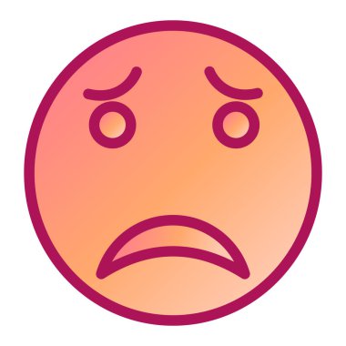 Ağlayan yüz simgesi ikon vektör illüstrasyonu