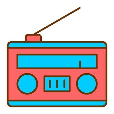 Radyo. Web simgesi basit illüstrasyon
