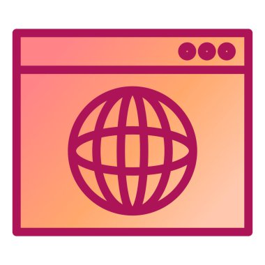 Tarayıcı. Web simgesi basit illüstrasyon