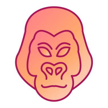 goril vektörü düz renk simgesi